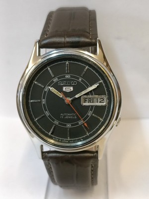 VINTAGE SEIKO 5 17J AUTOMATIC BLACK DIAL 7009-3101 JAPAN MEN'S