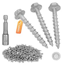 #9 x 1-1/2" Joist Hanger Screws, Silver / 0.370"-Dia Heavy‑Duty Deck Screw, R...