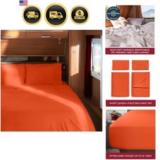 Iconic 4-PC, Ultra Soft Sheet Set RV/Short Queen, Poppy Orange