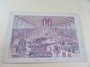 1876 Centennial Exhibition Color Litho Card-Machinery Hall Bldg (6 1/2 x 4 1/2")