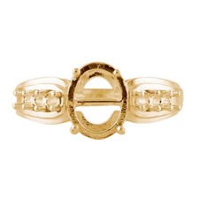 Semi Mount 8X10MM Oval Shape Faceted Cut Ring Sterling Silver Jewelry