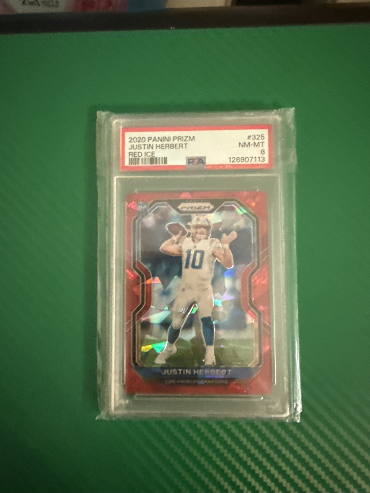 2020 Panini Prizm - Rookie Justin Herbert #325 Red Ice Prizm (RC)