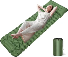 Camping Sleeping Pad,Self Inflating Sleeping Pad with Pillow Built-In Foot Pump,