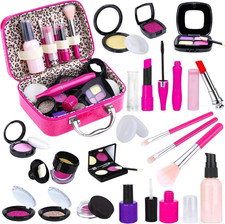 Pretend Makeup Kit for Girls, Kids Pretend Play Makeup Set - with Cosmetic Bag f