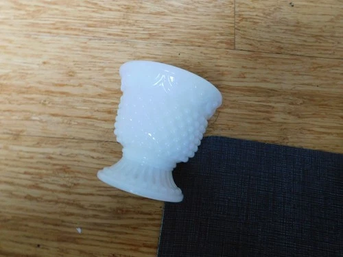 Vintage Avon Hobnail White Milk Glass Footed Trinket Vanity Jar Vase