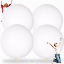 4 Pcs 72 Inch Giant Balloons Big Round Latex Jumbo Balloons Heavy Duty Inflat...
