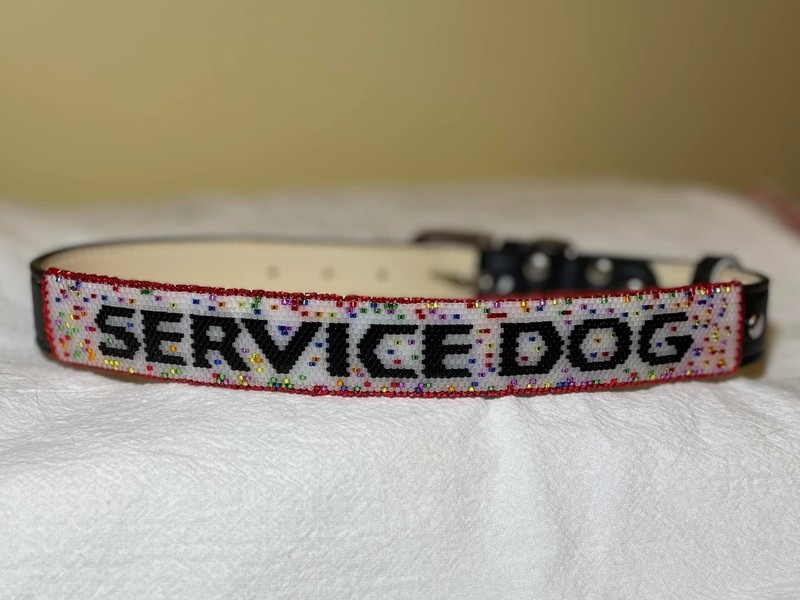 Handmade Beaded Service Dog Collar 