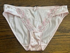 Vtg Victoria Secret PINK Second Skin Bikini Panties S Back Seam Shiny RARE