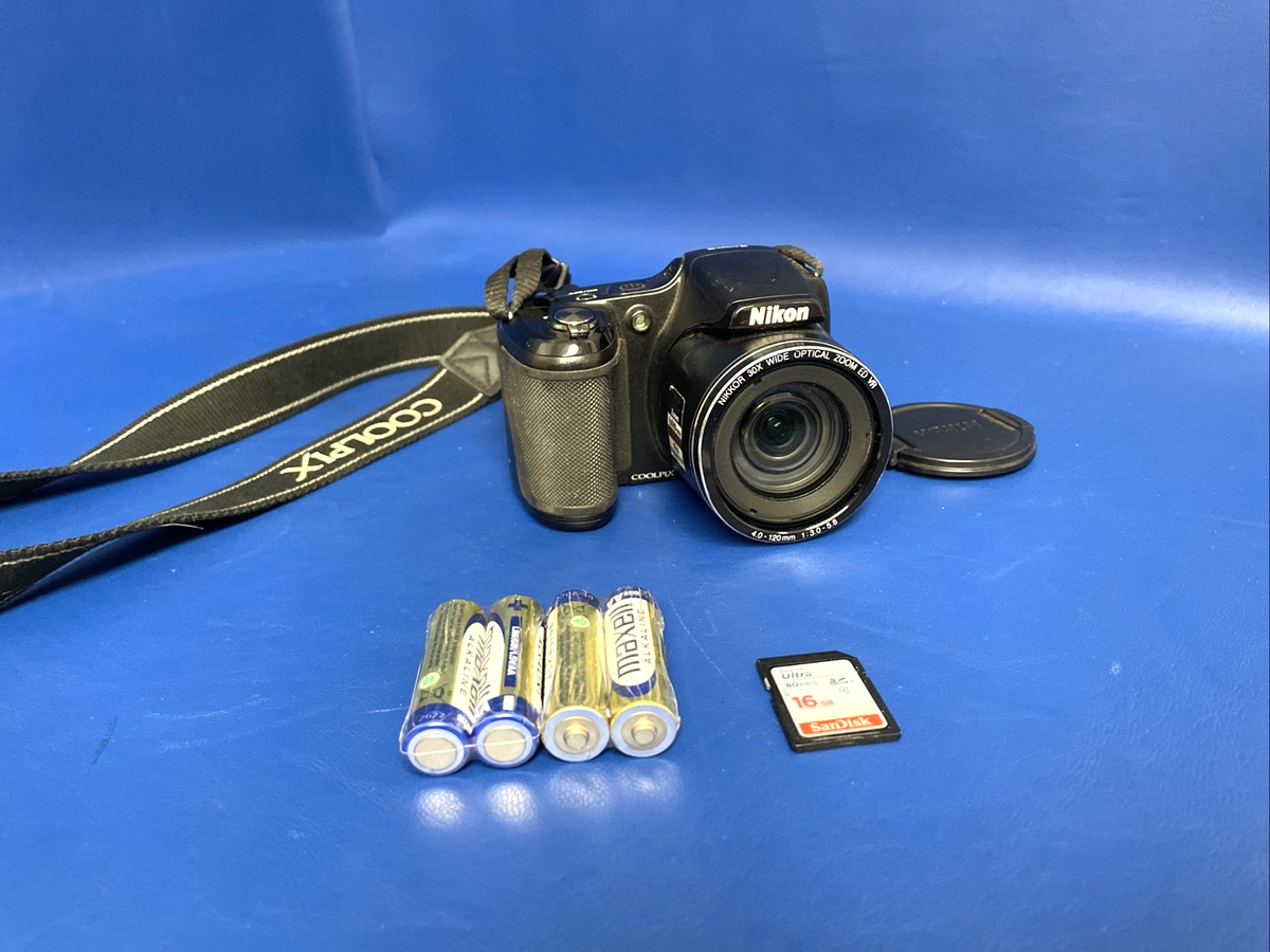 ORIGINAL Nikon COOLPIX L820 16MP BLACK Digital Camera / WORKING 