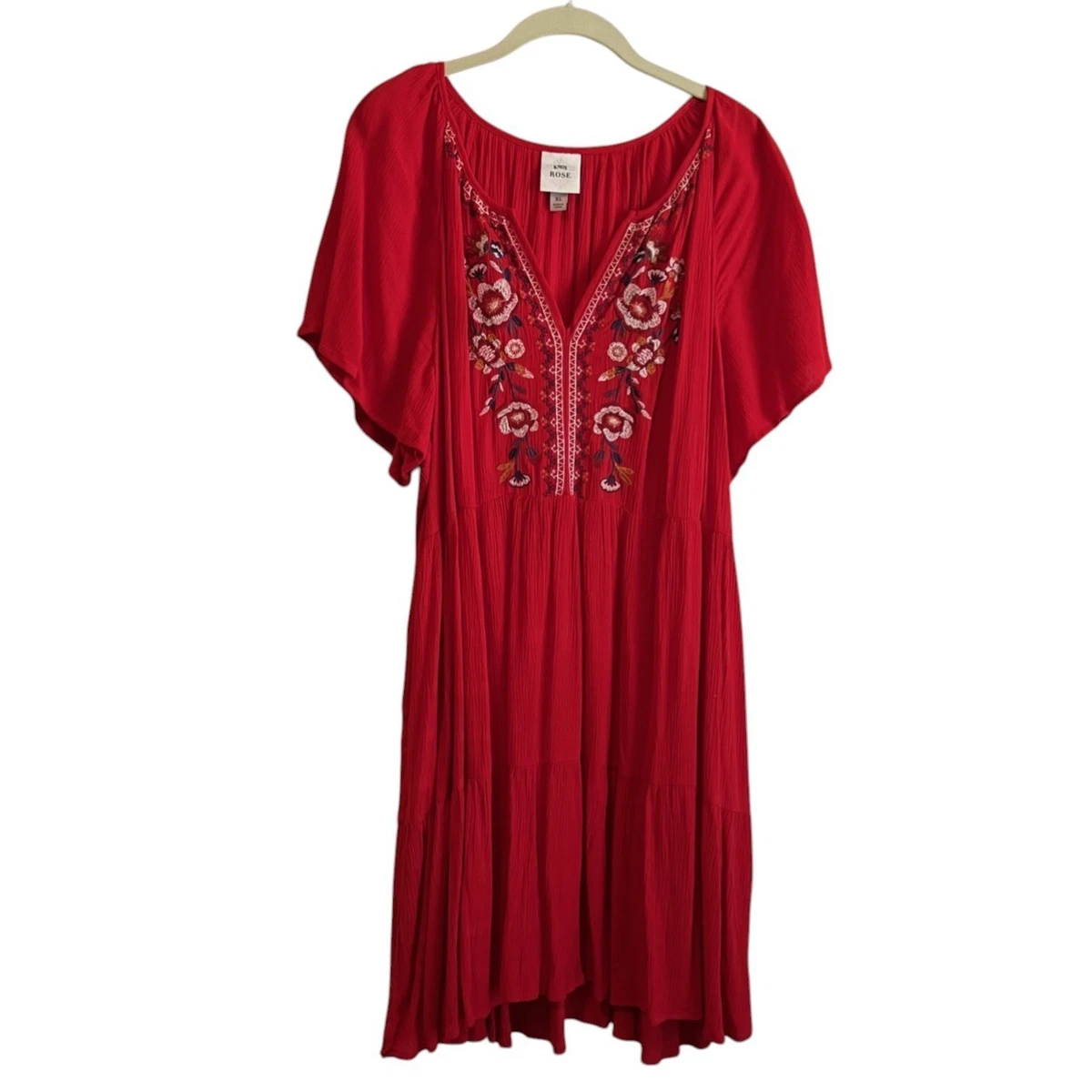 Robe d'été à col rond pour femmes avec imprimé floral, manches 3-4