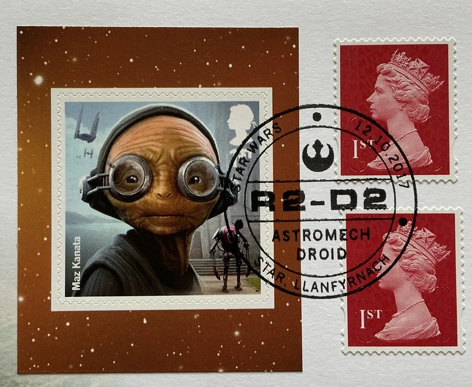 GB QEII 2017 Star Wars Machin Booklet RM FDC R2-D2 Astromech Droid SHS Rare - Image 2 of 4