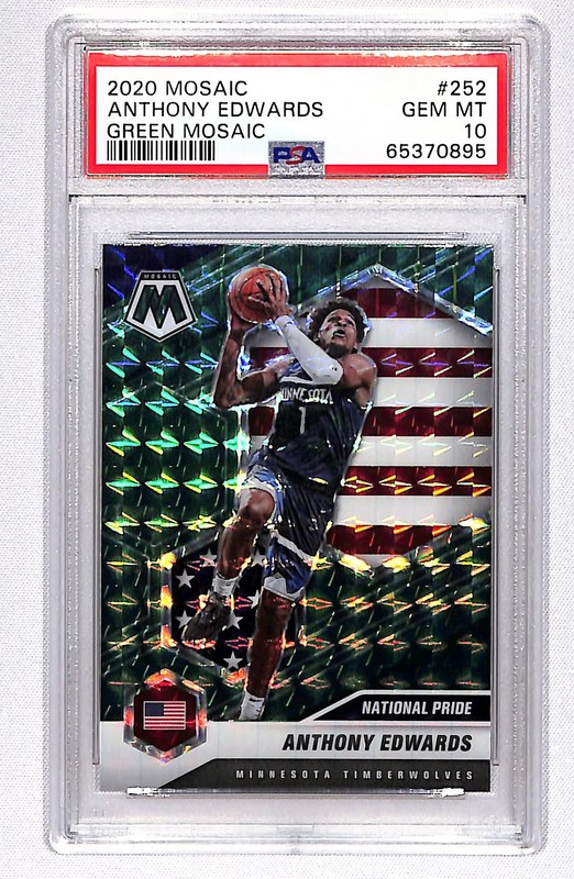 Anthony Edwards 2020 Panini Mosaic Green Mosaic #252 PSA 10