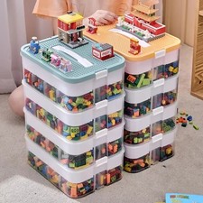 Transparent Stackable Storage Box Dustproof Kids Lego Organizer Bin