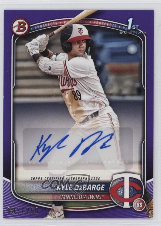 2025 Bowman Paper Prospect Retail Purple 83/250 Kyle DeBarge #BPA-KD Auto a8r