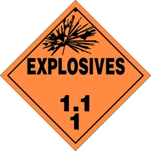 Hazmat Hazard Placards Explosive Sign Self Adhesive Warning Vinyl Sticker