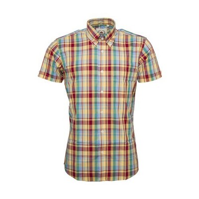 Relco Herren Multi Check Kurzarm Limited Edition Button Down Hemden