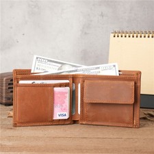 RFID Hombre Cartera Caballo Loco Cuero Cartera Banco Tarjeta Monedero Anti Magnético