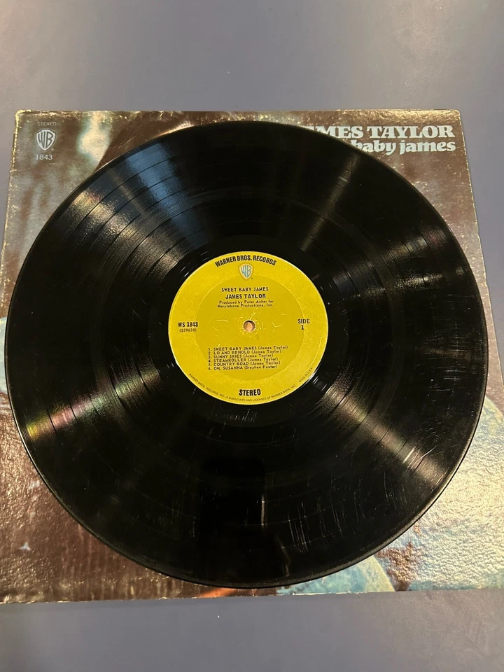 James Taylor Sweet Baby James Vinyl Record WS 1843 Green Label VG - Image 3 of 4