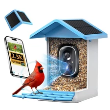 Smart Bird Feeder with Camera Solar Powered Camera Bird Feeder 2.5K Live Feed