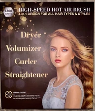 Hair Dryer, Brush, Blow Dry, Styler, 4 In 1 black and green 11300W Amazing Tool