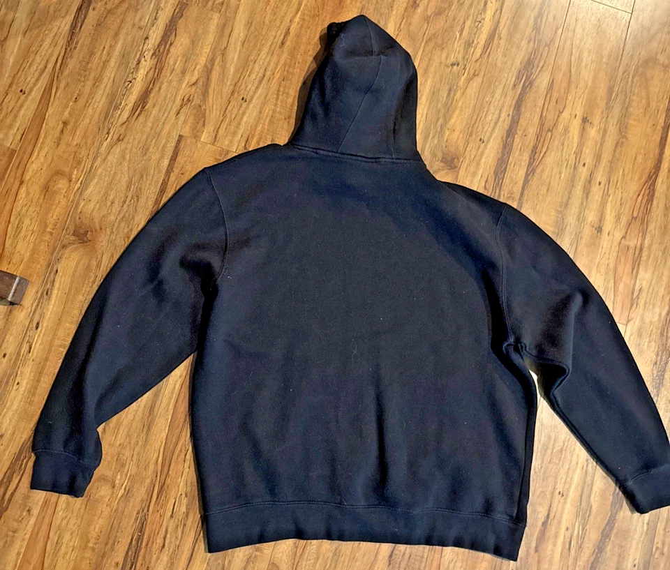 Sudadera con capucha negra Kawasaki KLR 650 ADV de peso pesado Foto 3 de 4