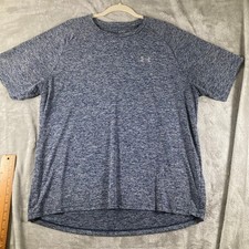 Under Armour Mens XL The Tech Tee Blue Heather Short Sleeve Workout Shirt