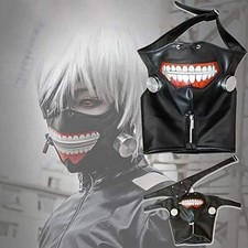 Tokyo Ghoul Kaneki Ken anime maschera in pelle piena e toppa occhi regalo