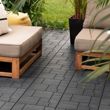 10 Pack Composite Interlocking Decking Tiles 30x30cm Garden Patio Floor