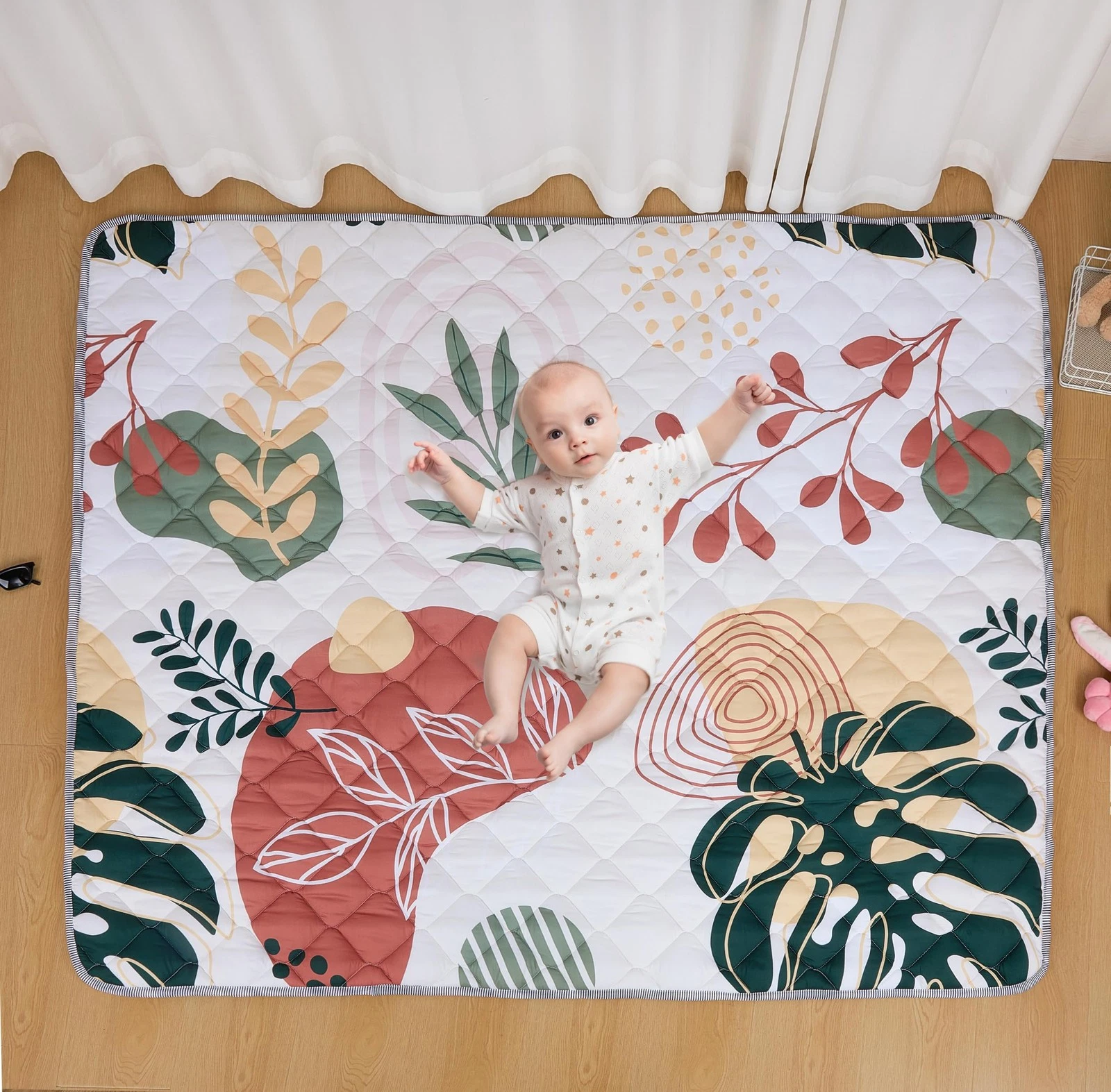Baby Play Mat 71x59 Inch, Thickened Soft Floor Mat for Playpen, Machine Washa...
