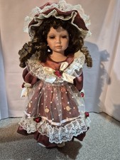 Beautiful Porcelain Doll, Nicola, From The Knightsbridge Collection. With Stand