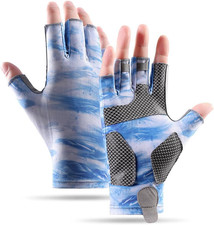 Sun Gloves Large UPF 50 Fishing Gloves, Fingerless Sun Protection UV Protection