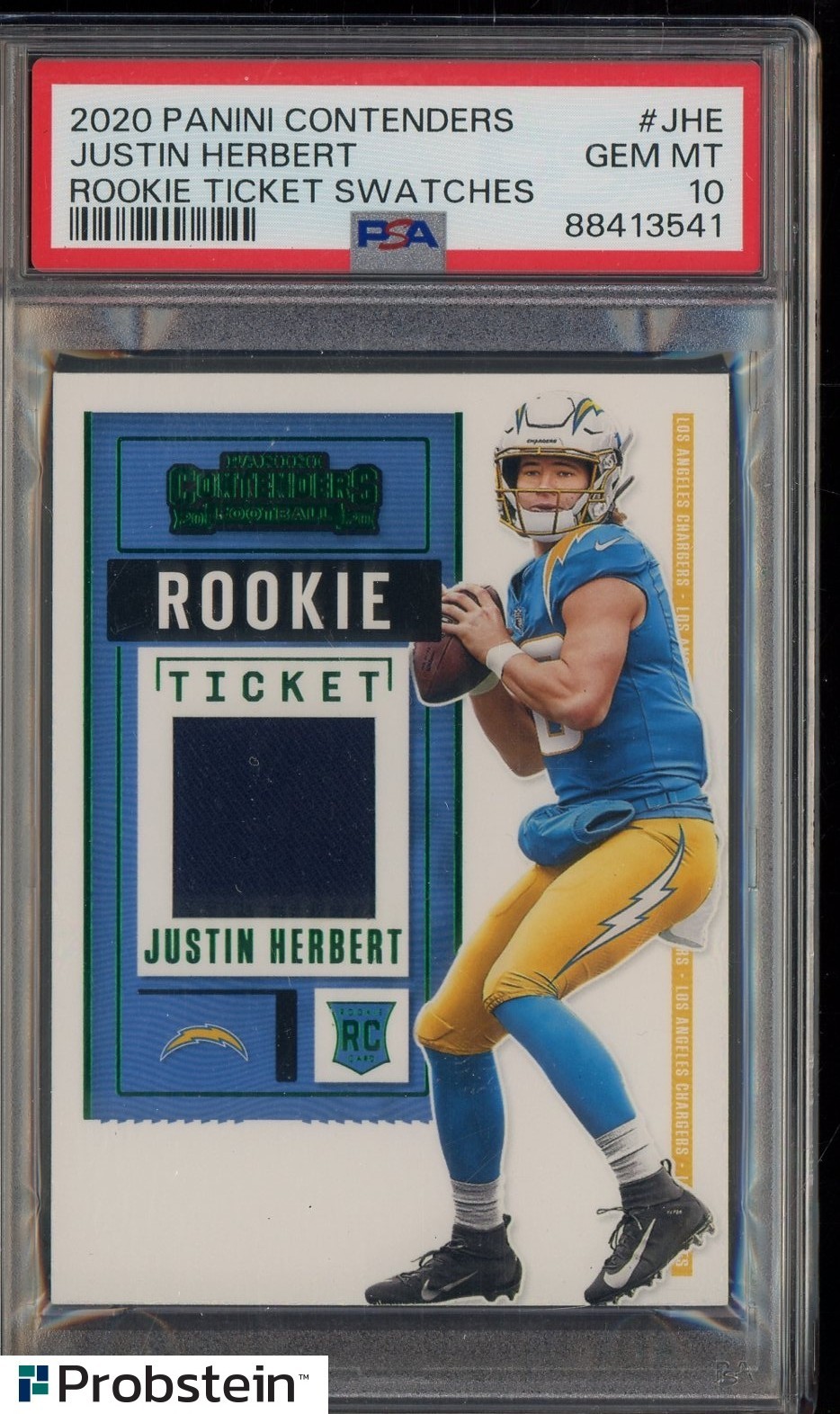 Justin Herbert Panini Contenders Rookie Ticket Swatches #JHE Base
