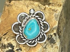 Vintage Native American Sterling Silver Turquoise Ring Size 5