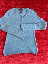 Tahari 100 2 Ply Cashmere Sweater  Size S, Teal