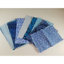 Blue Fabric Quilting, Crafts, Sewing Cotton Cotton Blend 9" x 6" Lot of 31