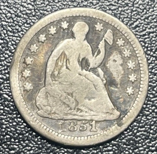 1851-o Seated Liberty Half Dime H10c Fine Details