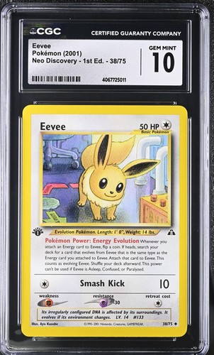Eevee (1st Edition) graded CGC 10 for sale on eBay