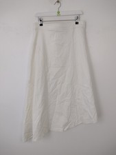 Autograph Women's Asymmetric Hem Denim Skirt Size 12 White Lyocell Rich NEW F2