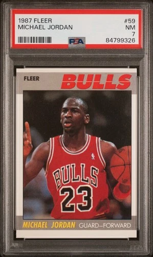 1987 FLEER #59 MICHAEL JORDAN PSA 7