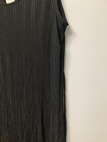 Vintage K Studio Dress Women 16 Black Crinkle Texture Long Dress Made USA - Picture 6 of 11