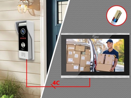 Sistema de intercomunicación de apartamento con timbre video con cable monitor táctil completo de 10 pulgadas, 1080P. - Imagen 12 de 18