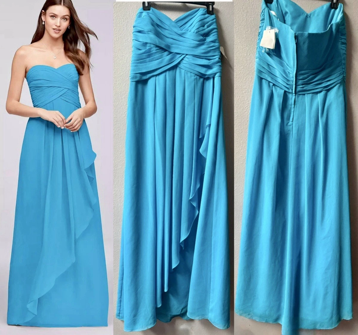 princess polly baby blue dress Chiffon David's Bridal Bridesmaid Dresses for sale main image 0