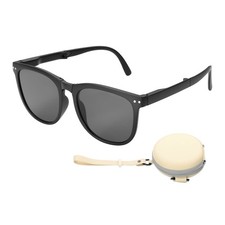 Sunglasses for Women Men, PC Folding Model with Original Box, Black Gray