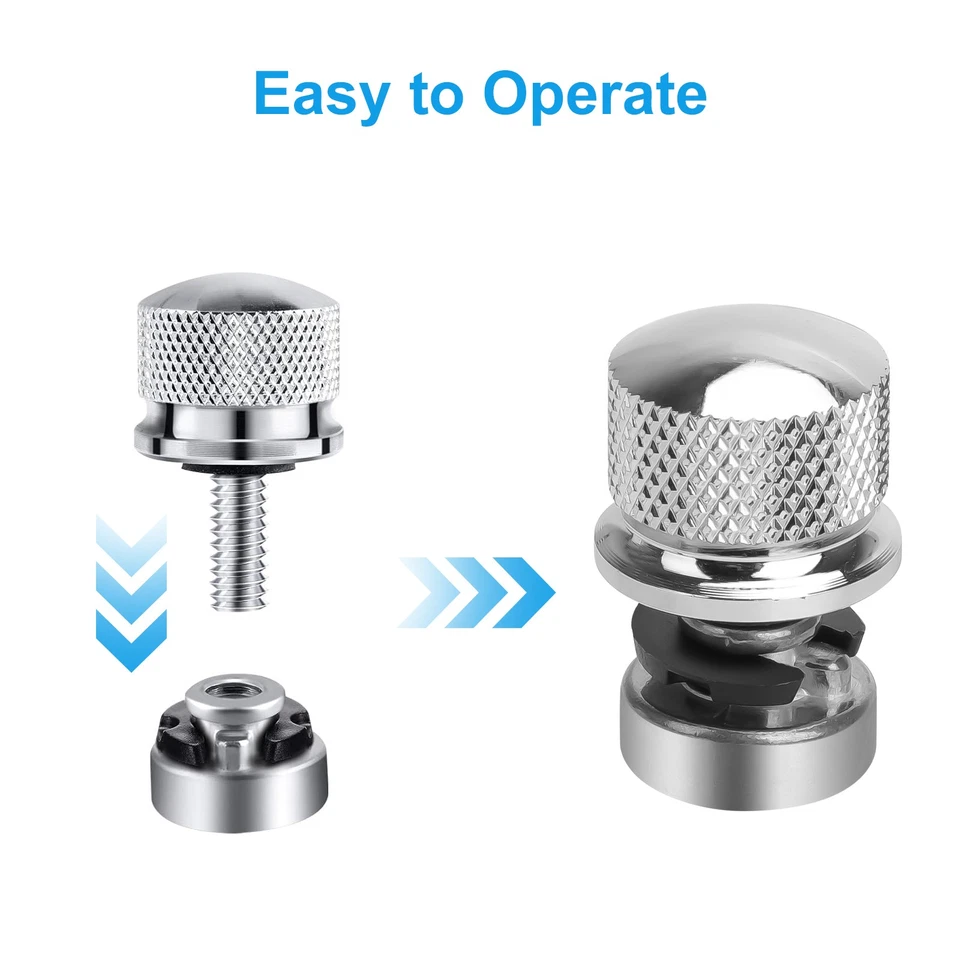 Juego de 4 tuercas de guardabarros de tornillo de asiento de rosca 1/4-20 para Harley Davidson Dyna Sportster Foto 4 de 4