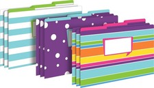 Barker Creek File Folders - Set of 9 Happy Legal Size Folders, 12pt Stock, Mu...