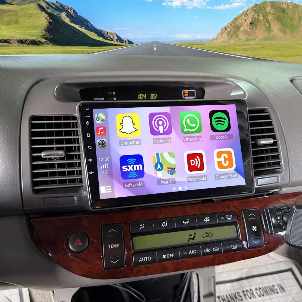 Wireless Carplay Android Auto 9IN Stereo for Toyota Camry 2000 2006 Camera 2 64G