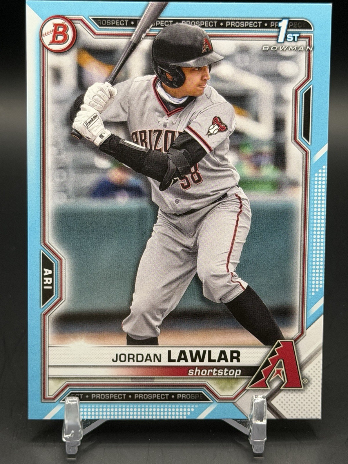 Jordan Lawlar 1st Sky Blue /499 Rookie RC 2021 Bowman Draft #BD-194 Diamondbacks
