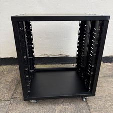 PULSE 12U 19" Universal Open Rack Cabinet with Wheels, Black - URC-12U