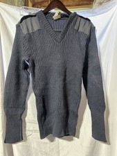 VTG British Commando Sweater Mens L 40 100 Pure New Wool England Navy Blue