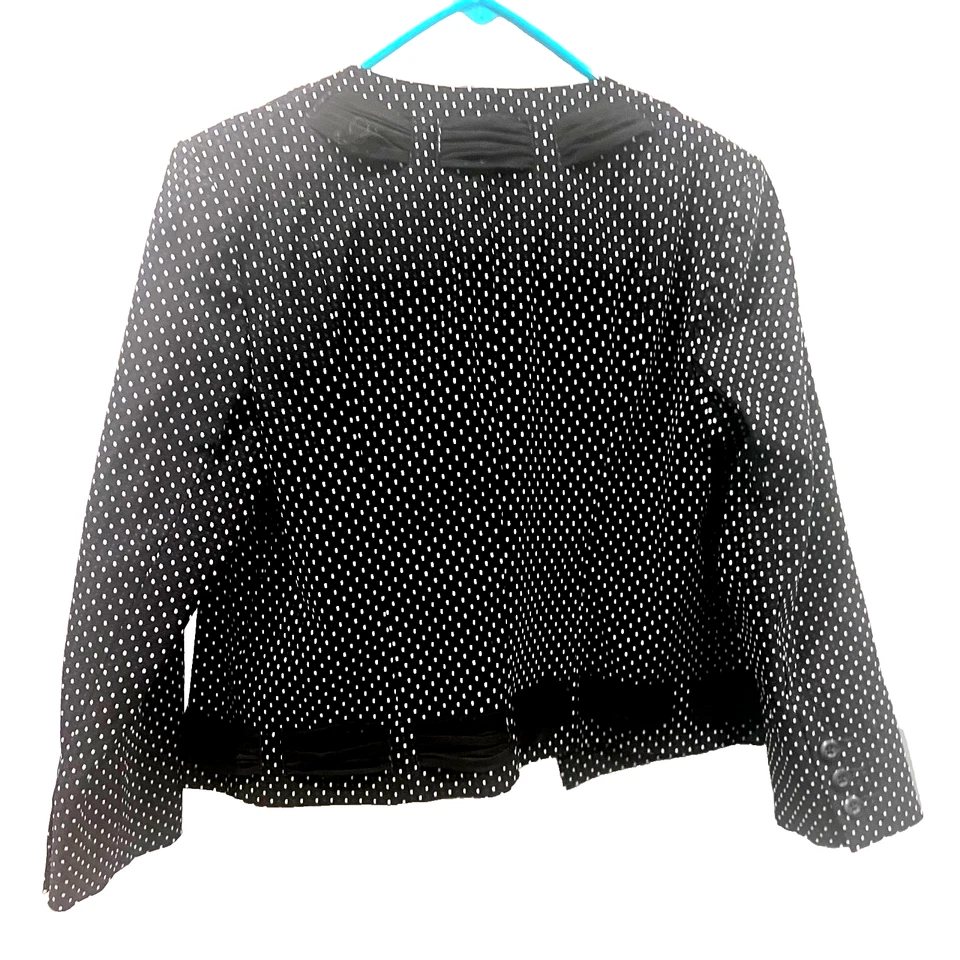 Cabi Black & White Dot Jacket, Size 4, Lined, 3/4 Sleeve - Image 2 of 4